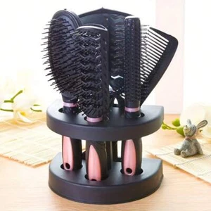5pcs Hair Brush Set w/Mirror,Comb for Salon Travel Barber Styling All Hair Types - Picture 1 of 56