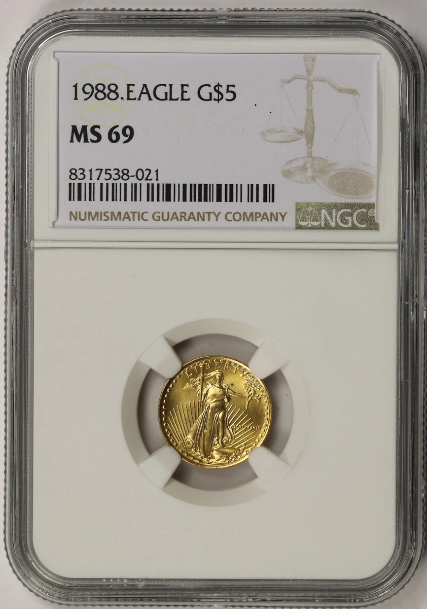 1988 Gold Eagle $5 Tenth-Ounce MS 69 NGC 1/10 oz. | eBay