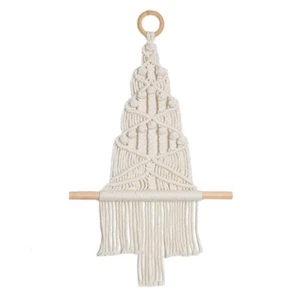 Handmade Woven Christmas Tree Tapestry Tassel Macrame Bohemian Nursery Ornaments - Picture 1 of 7