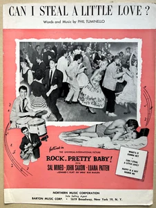 1956 ROCK/POP FILM sheet music ROCK PRETTY BABY Tuminello STEAL A LITTLE LOVE - Picture 1 of 1