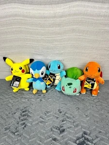 Pokemon 8" Corduroy Set of 5 Fabric Plush - Officially Licensed NWT - Picture 1 of 9