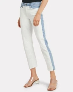 Jeans FRAME DENIM Le vita alta colorblock gamba dritta 28 cropped - Foto 1 di 9