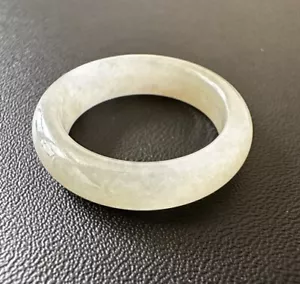 ANELLO DI GIADEITE NATURALE MYANMAR TAGLIA 9,25 TIPO GHIACCIO COLORE VERDE CHIARO - Foto 1 di 6