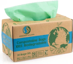 Greener Walker 25% Extra Thick Compost 6L/10L/30L Caddy Bin Liners-120 Bags Biod