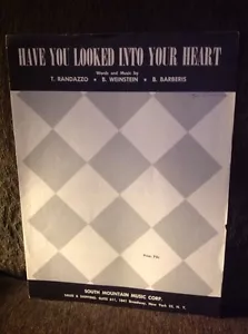 1964 HAVE YOU LOOKED INTO YOUR HEART BOBBY WEINSTEIN RARE ORIGINAL SHEET MUSIC - Picture 1 of 2