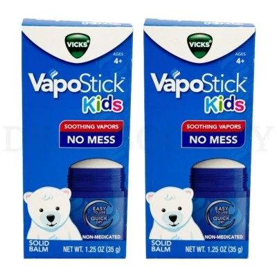 Vicks VapoStick Niños Vapores Calmantes Bálsamo 1.25oz Lote de 2 Foto 1 de 4