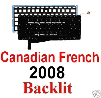 Keyboard for Apple MacBook Pro A1286 2008 - CF Canadian French Backlit - Image 1 of 3