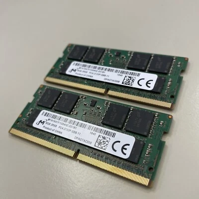 2x 8GB Micron MTA6ATF1G64HZ-2G1B1 DDR4-21300 PC4-2133P SO-DIMM Laptop Memory - Image 1 of 4