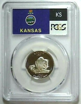 2005-S 25C State Quarter Kansas PCGS PR69 DCAM 90% Silver 21lotu1230 - Image 1 of 2