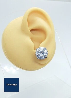 Orecchini uomo donna argento 925/1000 diamante zirconi  bianchi punto luce - Immagine 1 di 4