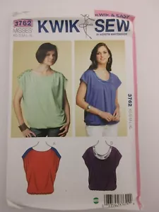 KWIK SEW #3762 - LADIES LOOSE PULLOVER TOPS EXTENDED SHOULDER PATTERN XS-XL p72 - Imagen 1 de 3