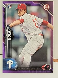 2016 BOWMAN AARON NOLA PHILLIES PURPLE BASEBALL CARD #125 31/250 NM/MT - Bild 1 von 2