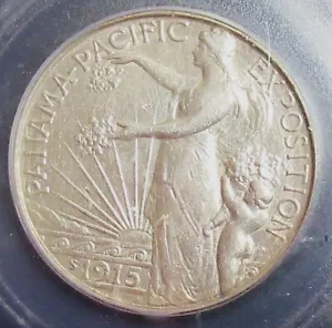 1915-S 50C Panama-Pacific Commemorative Half Dollar ICG AU50 Details. - Picture 1 of 4
