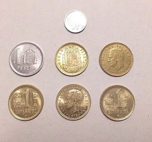 LOTE 7 MONEDAS DE ESPAÑA 1PTS 1995 J.C.+1PTS 1989+3 PT 1975+2PTS 1980 MUNDIAL 82 - Bild 1 von 14