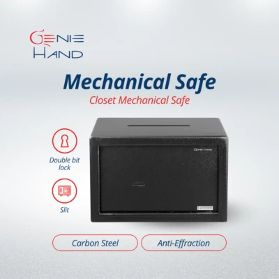 GENIE HAND Security Safe Box with Key, Mechanical Cabinet Safe with Double Key Lock