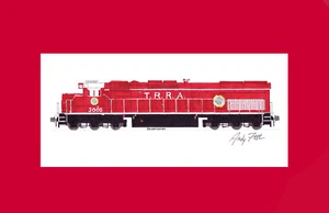 Terminal Railroad of St. Louis SD40-3 11"x17" Matted Print Andy Fletcher signed - Picture 1 of 1