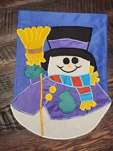Garten Flagge Urlaub Weihnachten Frostiger Schneemann Vintage 15 x 11 - Bild 1 von 4