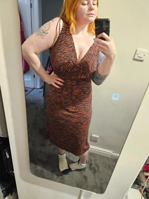 Bravissimo Bodycon Dress 16 Uk Curvy Very curvy Bravissimo sexy striped tiger - Image 1 of 4