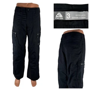 Nike ACG Mens Small Pants Snow Black 3 Outer Layer Vintage Nylon Insulated - Picture 1 of 13