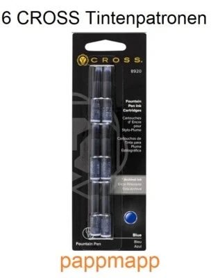 6 CROSS Tintenpatronen - Farbe nach Wahl - Füller Patronen blau, schwarz, - Bild 1 von 3