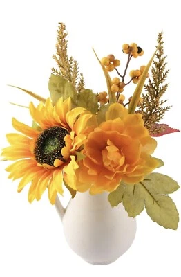 Fall Flowers Artificial for Decoration, Artificial Silk Sunflowers in Vase New - Image 1 of 2