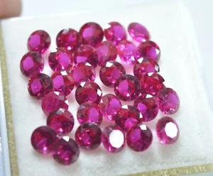 Certified Natural Calibrated Burma Ruby 5x5 mm Round Cut Lot Gemstone - Picture 1 of 12