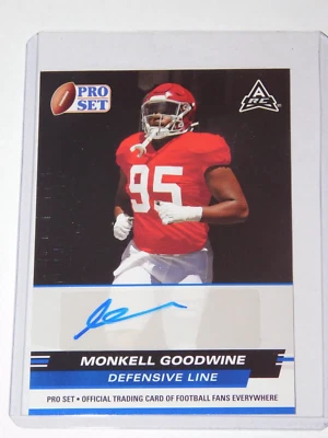 2022 LEAF PRO SET BLUE AUTOGRAPH ROOKIE MONKELL GOODWINE CARD #PSA-MG2 - Image 1 of 2