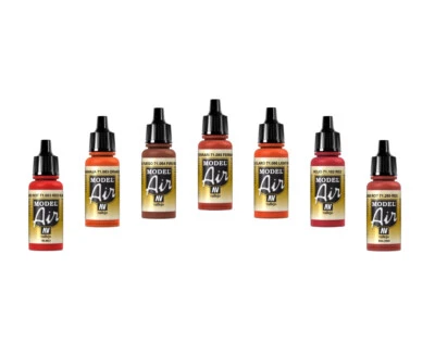 Alle Rottöne - Hochwertige Vallejo Model-Air Farben