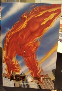 1995 Marvel Metal Print - HUMAN TORCH - Very Nice - Picture 1 of 3