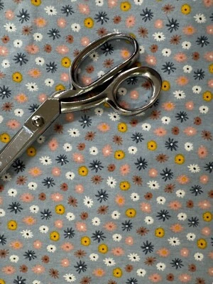 Cotton Flannel Fabric 2 yards - Tiny Daisies on Denim  - Quilt, Craft, Sew - Image 1 of 2
