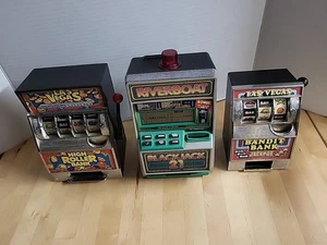 3 Slot Machines Radica Riverboat Blackjack 21 Musical Savings 2 Las Vegas Mini - Picture 1 of 9