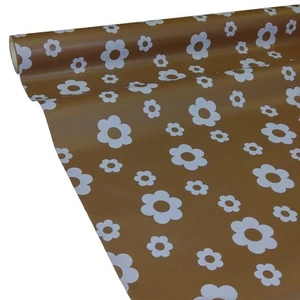 50m x 1,15m Blüte Blume braun vintage Landhaus JUNOPAX Papiertischdecke Rolle - Bild 1 von 6
