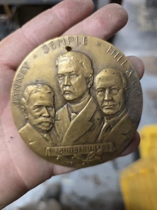Antigua medalla de bronce de empleados de Janney Semple Hill & Co de principios de 1900 arte medallístico - Imagen 1 de 2