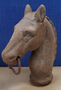 Antiguo poste de enganche de hierro fundido vintage cabeza de caballo topper #1 - Imagen 1 de 4