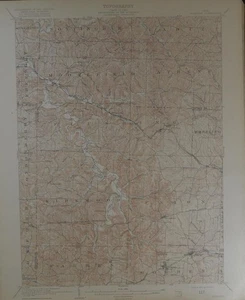 Antique USGS Topographic Map Flushing Ohio Printed 1922 16x20 Art - Picture 1 of 11