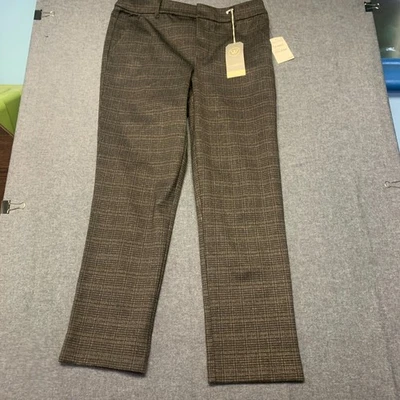 Nordstrom Womens Dress Pants Size 6 Charcoal Multi Plaid Straight Leg Career NWT - Image 1 of 4