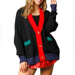 Traumhafte Rehkitz Pailletten Nussknacker Button Down Strickjacke (Größe L) - Bild 1 von 9