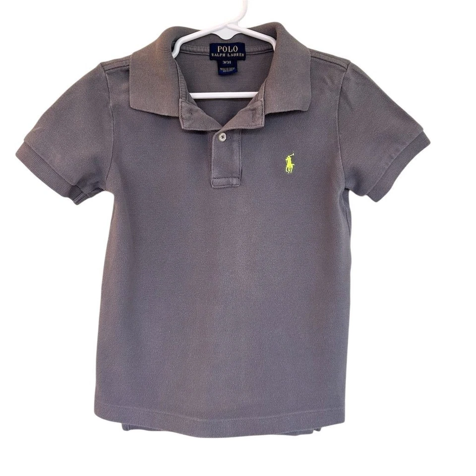 Ralph Lauren мальчиков серый рубашка-поло 3T короткий рукав логотип - Изображение 1 из 4