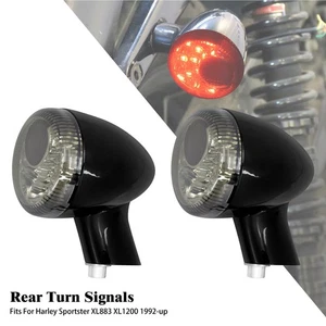 2x Rear Turn Signal Black Bullet Blinker Indicator Light For Harley Sportster XL - Picture 1 of 16