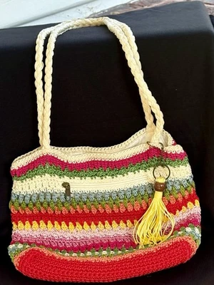 Bolso de Mano Croft and Barrow Hecho a Mano Crochet Cartera con Correa Trenzada Boho Foto 1 de 4