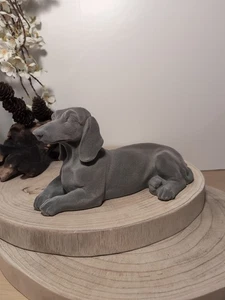 Grauer Samt Dackel Ornament  - Bild 1 von 5