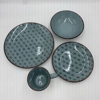 Arte Viva Kaffee und Tafelservice 16-teilig türkis Steinzeug Markensteinzeug - Bild 1 von 2