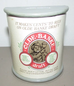 Vintage Olde Banke Draft Ceramic Piggy Bank shaped like a Beer Can - Picture 1 of 3