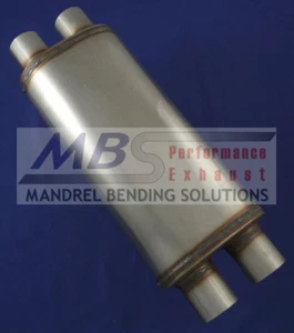 muffler FULL BOAR Max Flow SS Dual 2.5" IN/ Dual OUT MF2468 - Picture 1 of 4