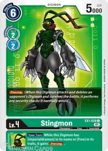 EX1-038 Stingmon Common Mint Digimon Card - Picture 1 of 1