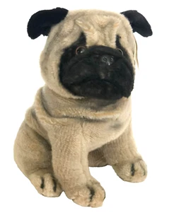 Peluche cane carlino realistico A&A Pugsley cucciolo seduto etichetta originale peluche - Foto 1 di 14