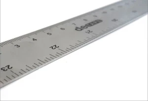 Regla de acero inoxidable de 24" 60 cm 600 mm Regla de metal Regla imperial métrica - Imagen 1 de 3