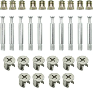 10Set Cabinet Furniture Connecting Cam Fitting with Dowel and Pre-Inserted Nut - Picture 1 of 12