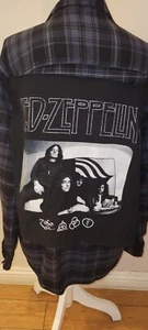 Upcyceltes Flanellshirt mit LED ZEPPELIN Logos Ihrer Wahl maßgeschneidert für Sie! - Bild 1 von 2