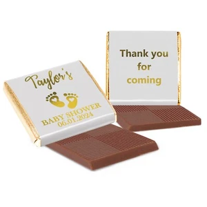 Personalised Baby Shower Gender  Chocolate Favours Neapolitan Silver Gold Foils - Picture 1 of 20